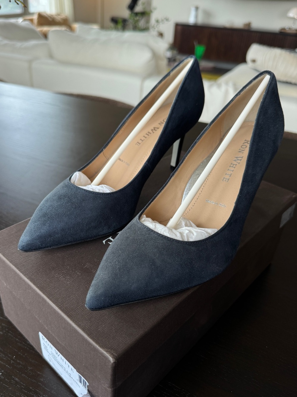 Ron White Cindy Suede French Navy Pump